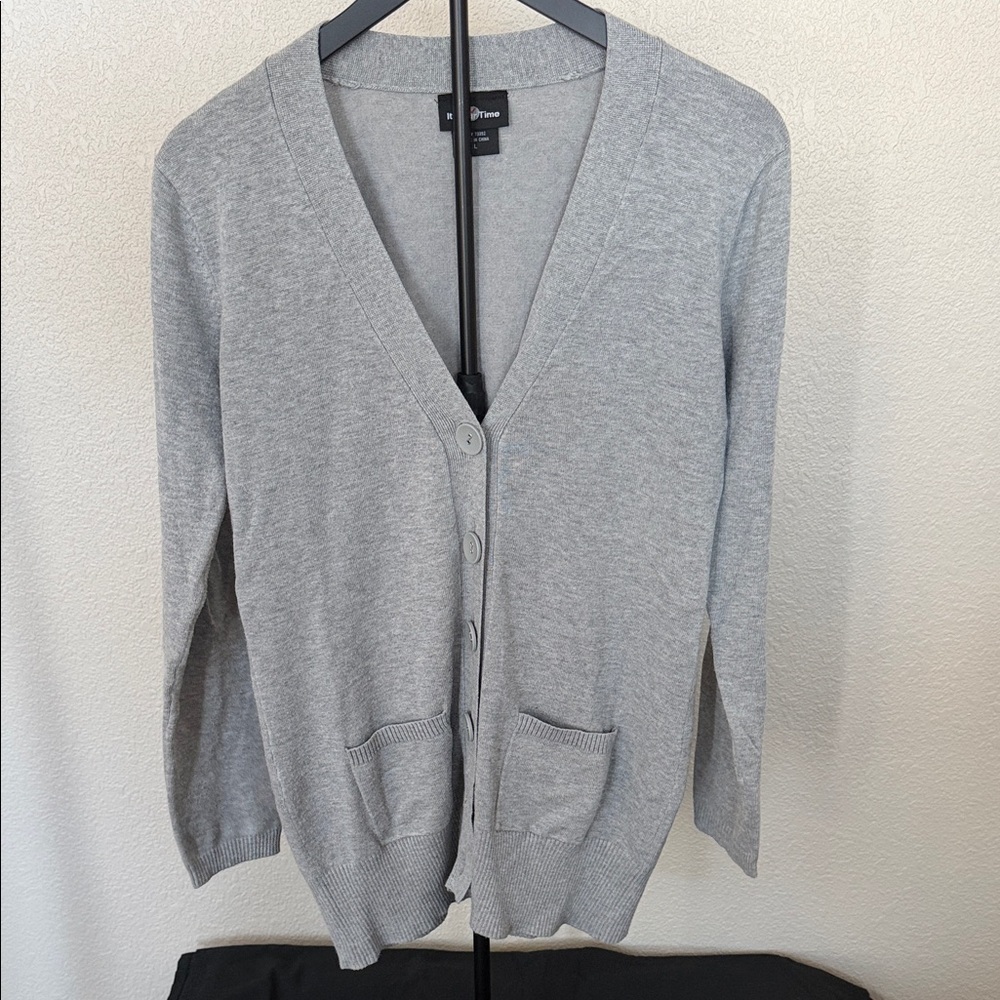 Juniors Light Gray Cardigan